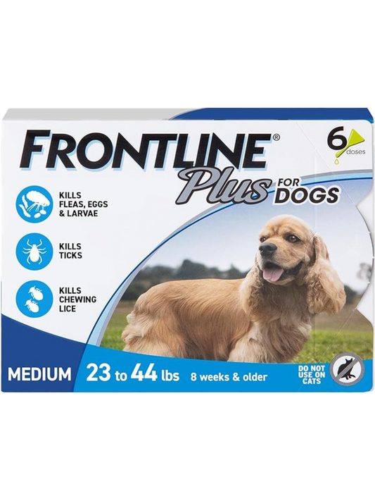 Frontline Plus for Medium Dogs (23–44 lbs) – Flea & Tick Treatment