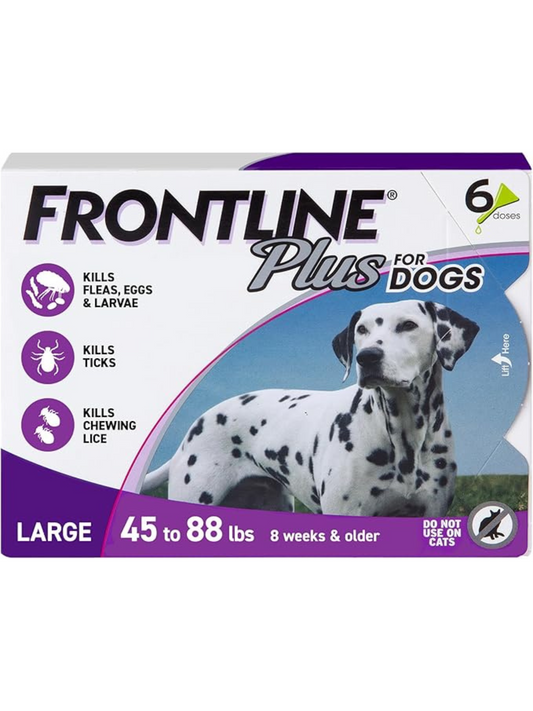 Frontline Plus for Large Dogs (45–88 lbs) – Flea & Tick Treatment