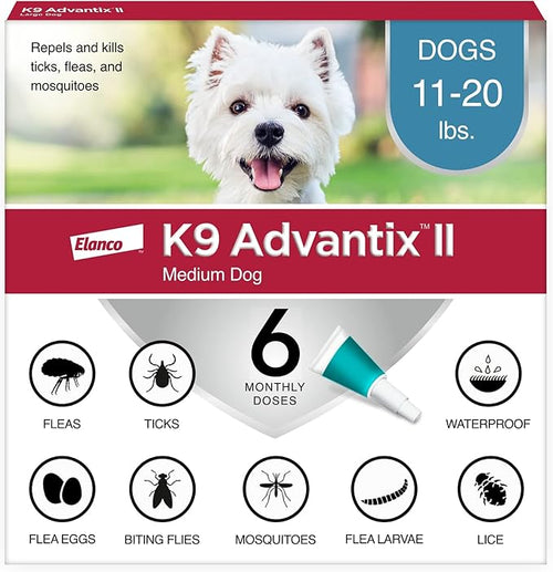 K9 Advantix II Medium Dog 11–20 lbs Flea & Tick Treatment – 6 Month Supply