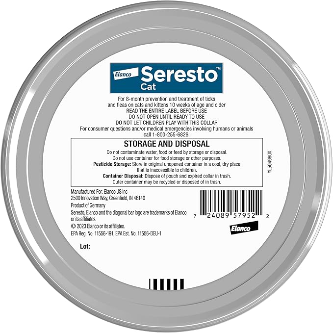 Seresto Cat Flea & Tick Collar – 8 Month Protection
